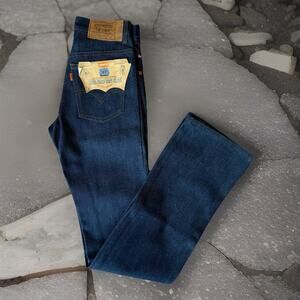 Vintage Levis 716 Jeans 26 Blue Dark Wash Bootcut Student Denim Non Selvedge NWT
